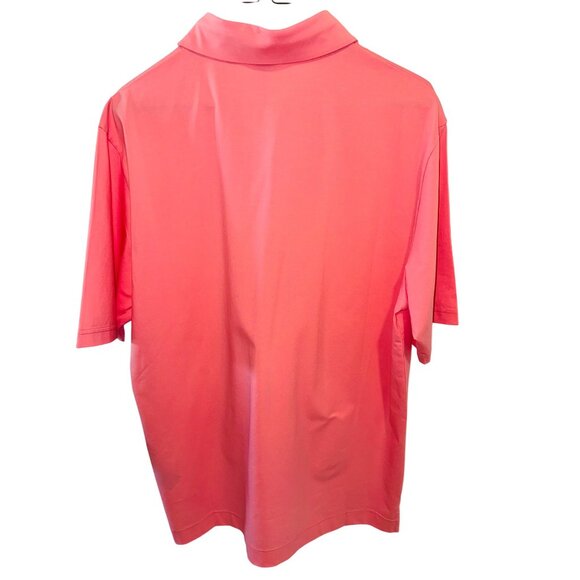 FootJoy Lisle Weather Print Self Collar Polo Pink Peach Golf Shirt Casual Top - Picture 2 of 8